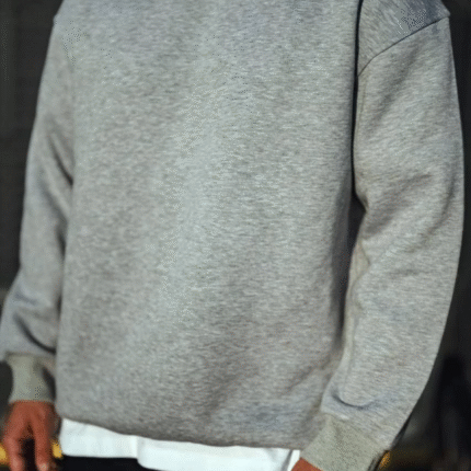Kışlık Bisiklet Yaka Üç İplik Basic SweatShirt Gri