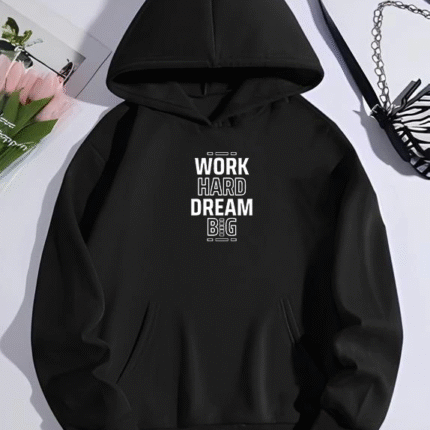 Kışlık Üç İplik Kapşonlu SweatShirt Siyah
