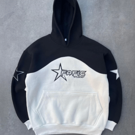Parçalı Nakış İşlemelı Kapşonlu SweatShirt Siyah