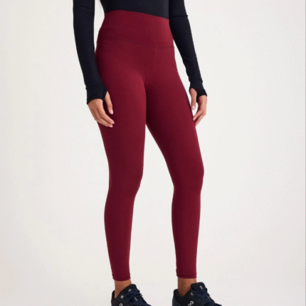 Nonofit Yüksek Bel Düz Sporcu Tayt Bordo