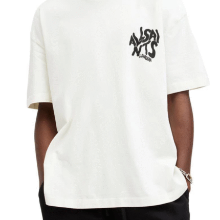 Erkek Baskılı Oversize Tshirt Beyaz