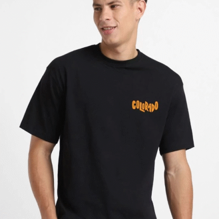Erkek Baskılı Oversize Tshirt Siyah