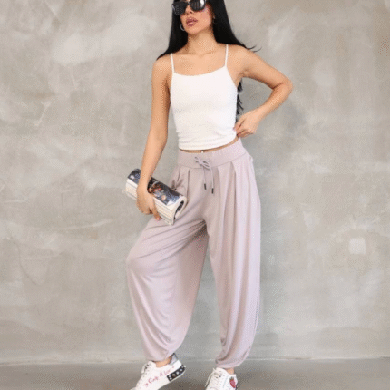 Osy Modal Yumuşak Dokulu Kumaş Şalvar Pantalon Bej