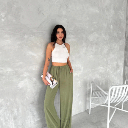 Ayrobin Oversize Pantalon Mint Yeşili