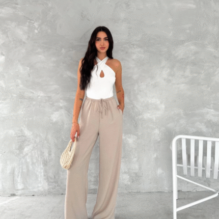 Ayrobin Oversize Pantalon Bej