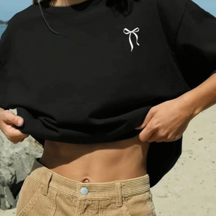 Fiyonk Baskılı Siyah Oversize Unisex Tshirt Siyah
