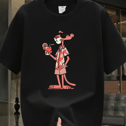 Baskılı Oversize Bisiklet Yaka Tshirt Siyah