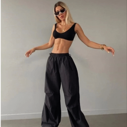 Cepli Paraşut Pantalon Siyah