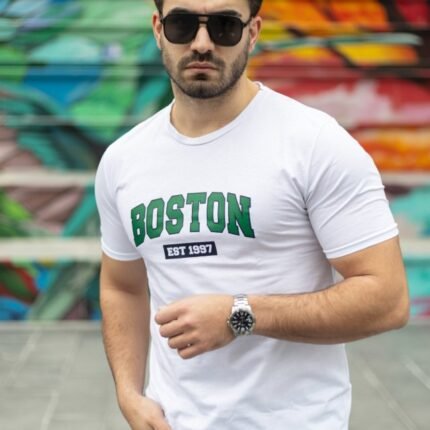 Erkek Boston Baskılı Süprem Tshirt