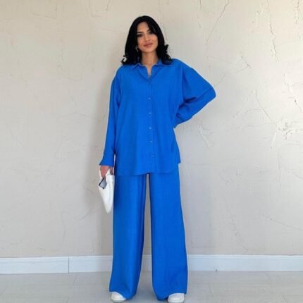 Saks Alice Gömlek Ve Bol Kesim Pantolon Takım