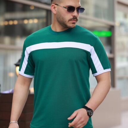 Erkek şerit Detaylı Kısa Kollu Tshirt