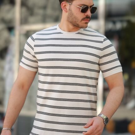 Erkek çizgili Kısa Kollu Tshirt