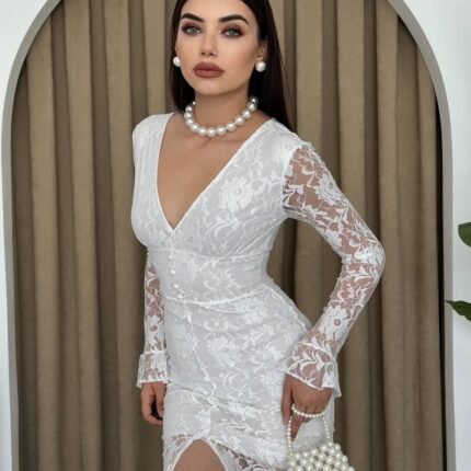 Lively Dantelli Midi Elbise