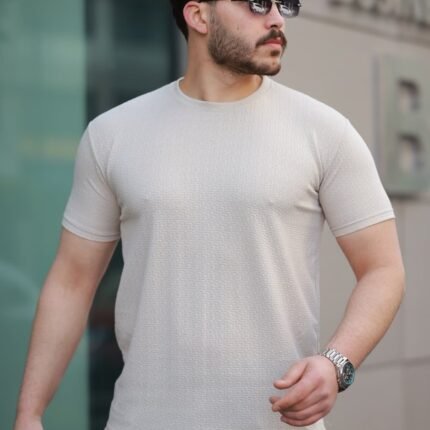 Erkek Kısa Kollu Zigzag Desenli Tshirt
