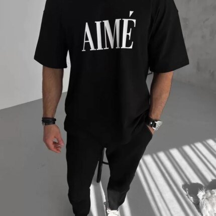 Unisex Yarım Fermuarlı Baskılı T-Shirt