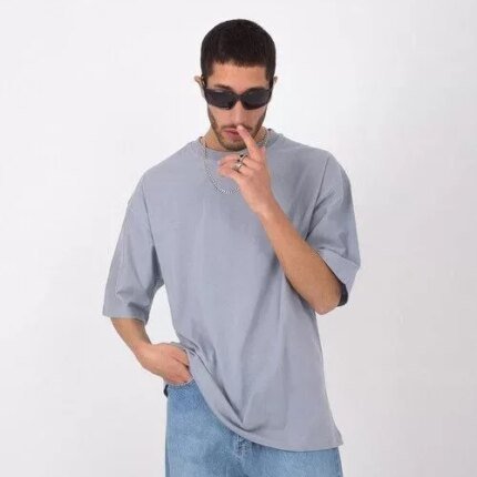 Unisex Basic Bisiklet Yaka Oversize T-Shirt