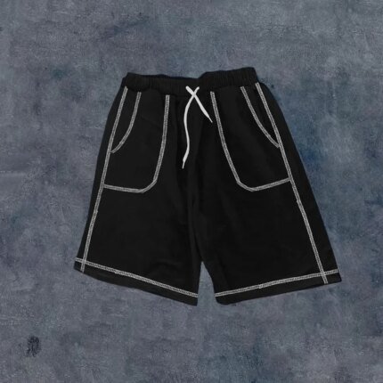 Unisex Dikişli Cepli Oversize Şort