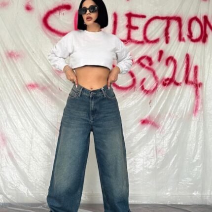 Mavi Geniş Paça Jeans Pantolon