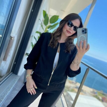 Kadın Uzun Kollu önden Fermuarlı Modal Ceket Ve Pantolon Ikili Takım