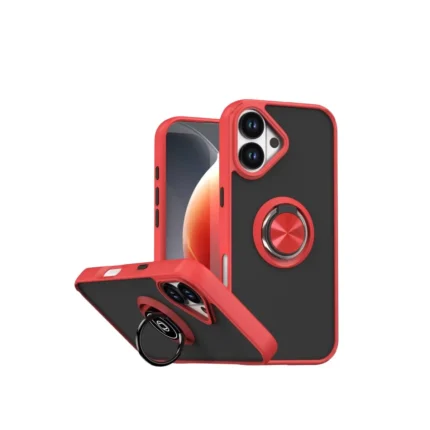 İphone 17 Montreal Yüzüklü Silikon Kapak - Kırmızı