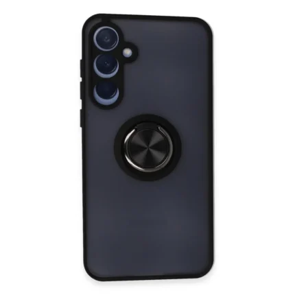 Samsung Galaxy A15 4g Kılıf Montreal Yüzüklü Silikon Kapak - Siyah