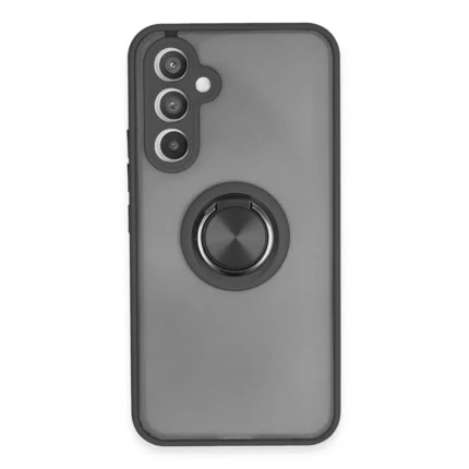 Samsung Galaxy A54 5g Kılıf Montreal Yüzüklü Silikon Kapak - Siyah