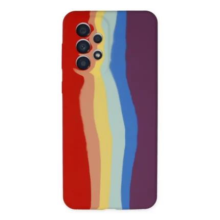 Samsung Galaxy A73 5g Kılıf Ebruli Lansman Silikon - Kırmızı-mor