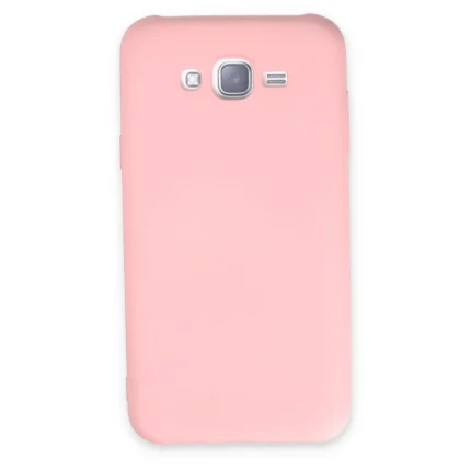 Samsung Galaxy J7 Kılıf Nano İçi Kadife Silikon - Pudra