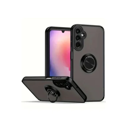 Samsung Galaxy S24 Kılıf Montreal Yüzüklü Silikon Kapak - Siyah