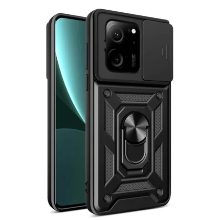 Xiaomi Mi 13t Pro Kılıf Pars Lens Yüzüklü Silikon - Siyah