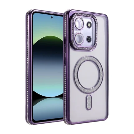 Xiaomi Redmi 15c 4g Joke Simli Magneticsafe Kılıf - Derin Mor