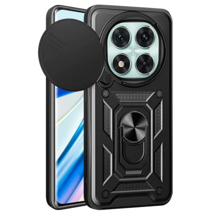 Xiaomi Redmi Note 14 Pro 5g Kılıf Pars Lens Yüzüklü Silikon - Siyah