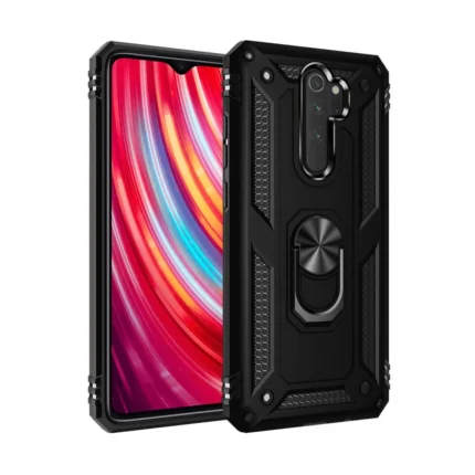 Xiaomi Redmi Note 8 Pro Kılıf Sofya Yüzüklü Silikon Kapak - Siyah