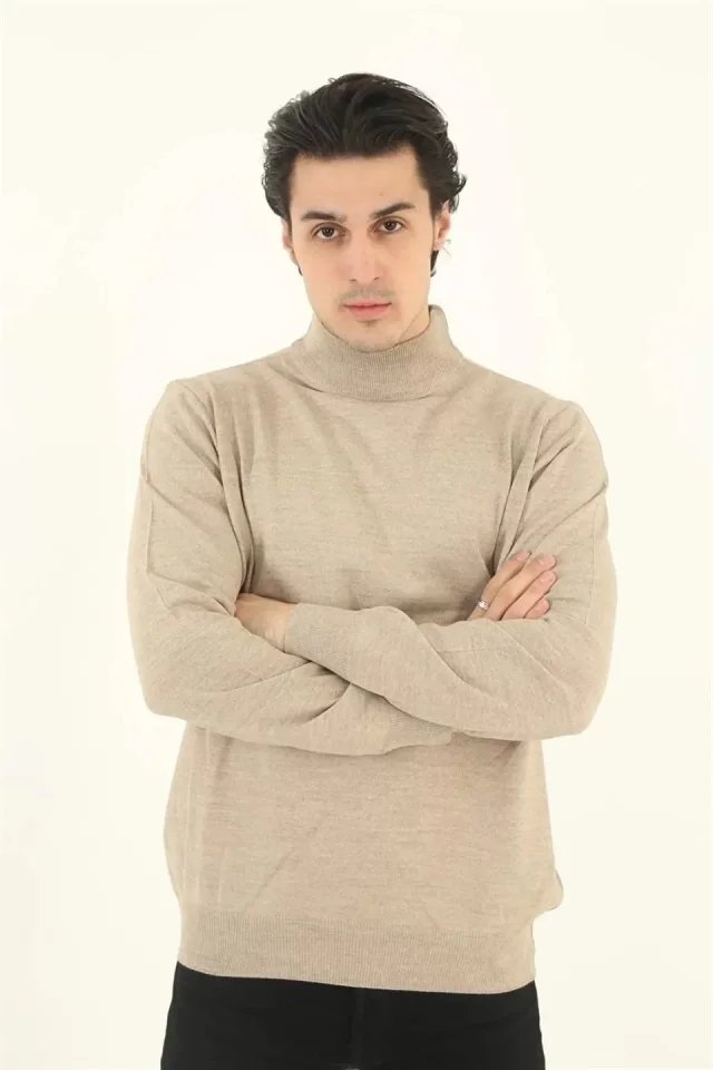 Erkek Yarım Balıkçı Yaka Triko Kazak