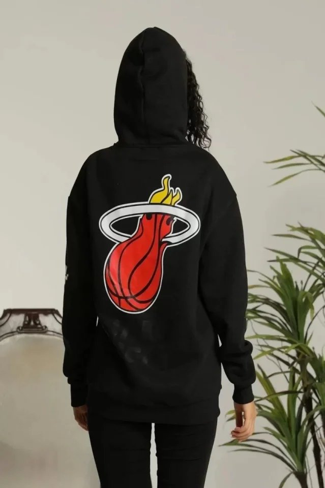 Unisex Kapşonlu Baskılı Sweetshirt