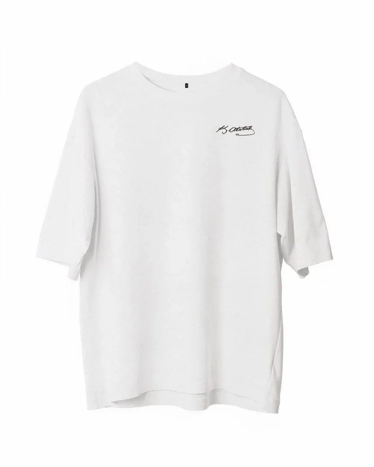 Unisex Bisiklet Yaka Baskılı Oversize T-Shirt