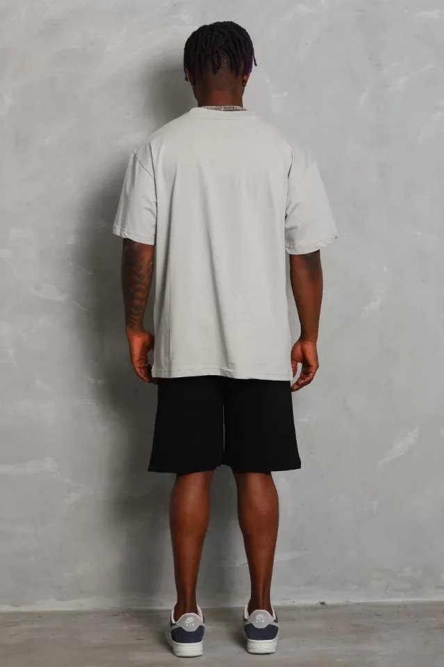 Unisex Oversize Düz Bisiklet Yaka T-Shirt