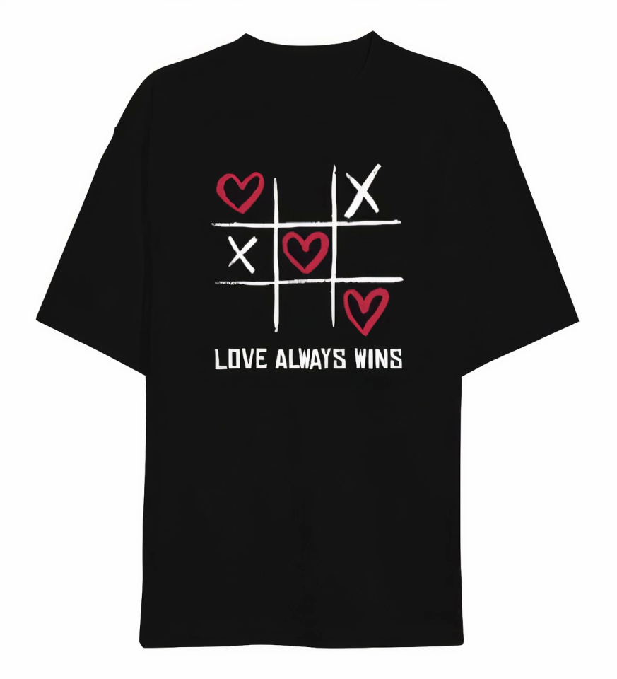 Sevgililer Günü İçin Özel Tasarım Love Always Wıns Baskılı T-shirt
