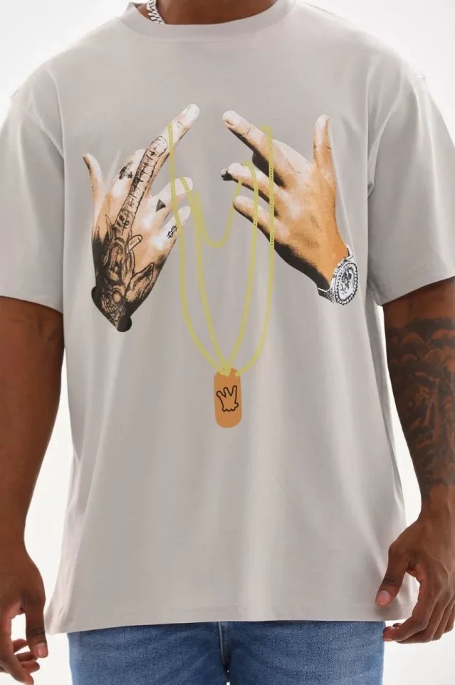 Unisex Baskılı Oversize T-Shirt