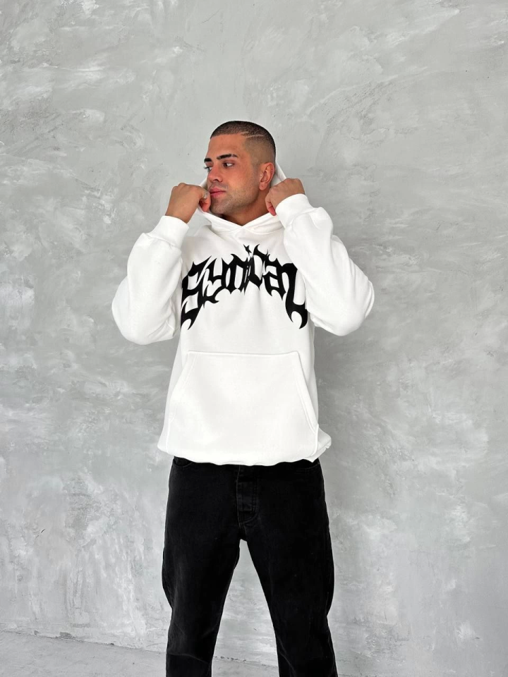 Unisex Üç İplik Kapşonlu Baskılı SweatShirt