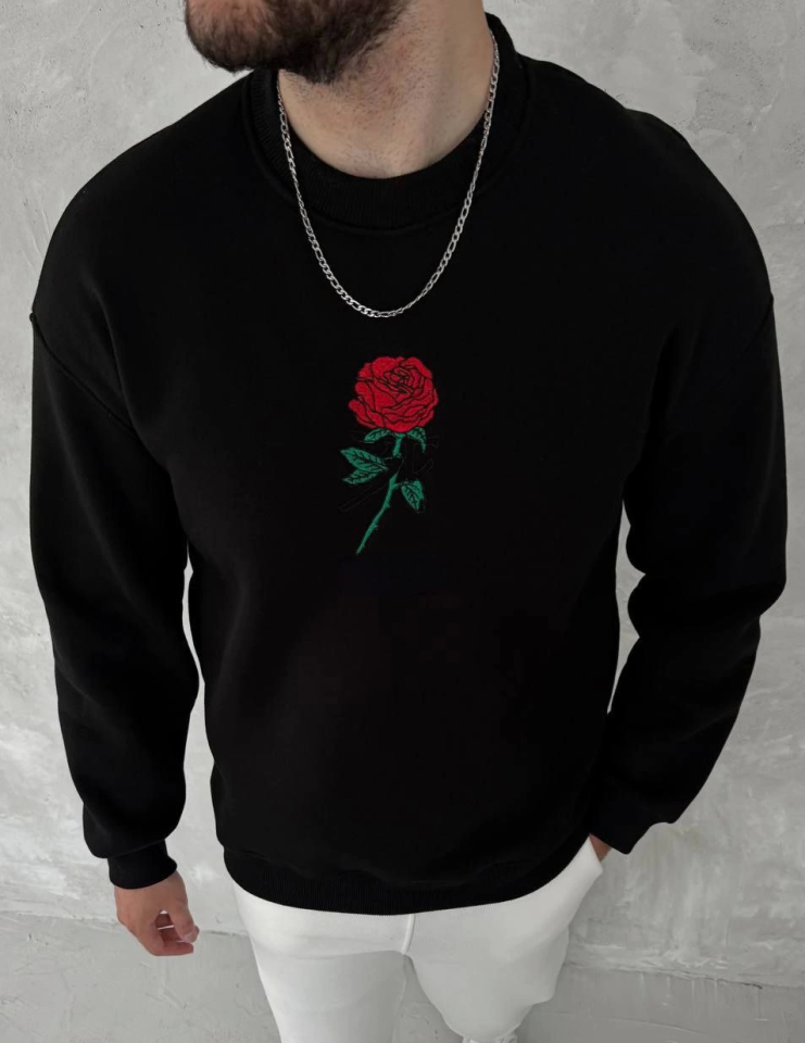 Unisex Bisiklet Yaka Ön Ve Arka Baskılı SweatShirt