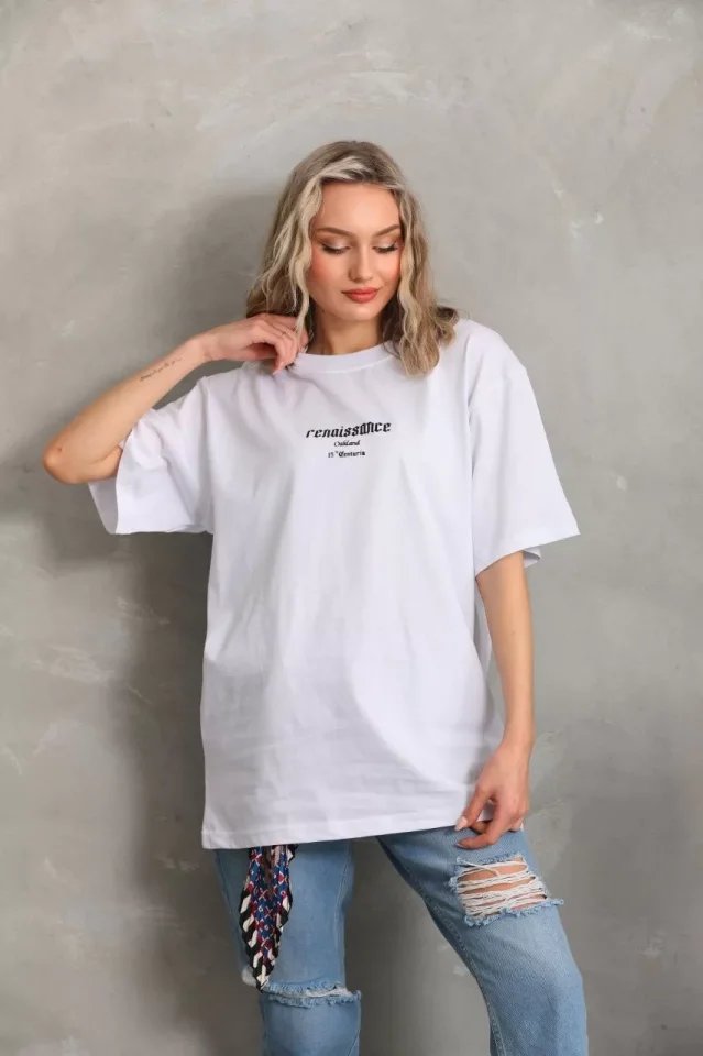 Unisex Baskılı Oversize T-Shirt