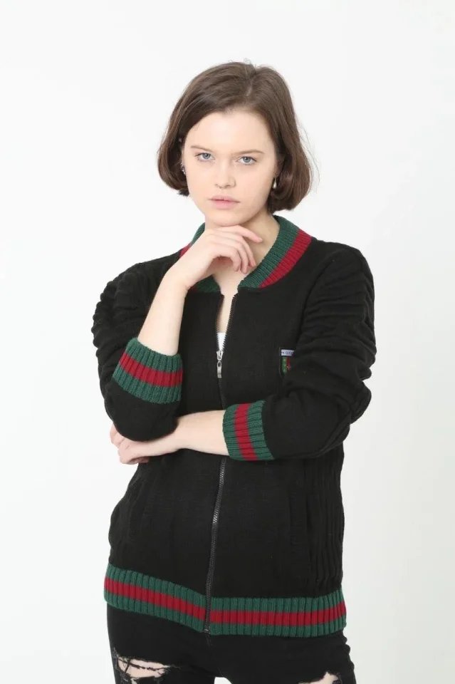 Tam Fermuarlı Triko Hırka