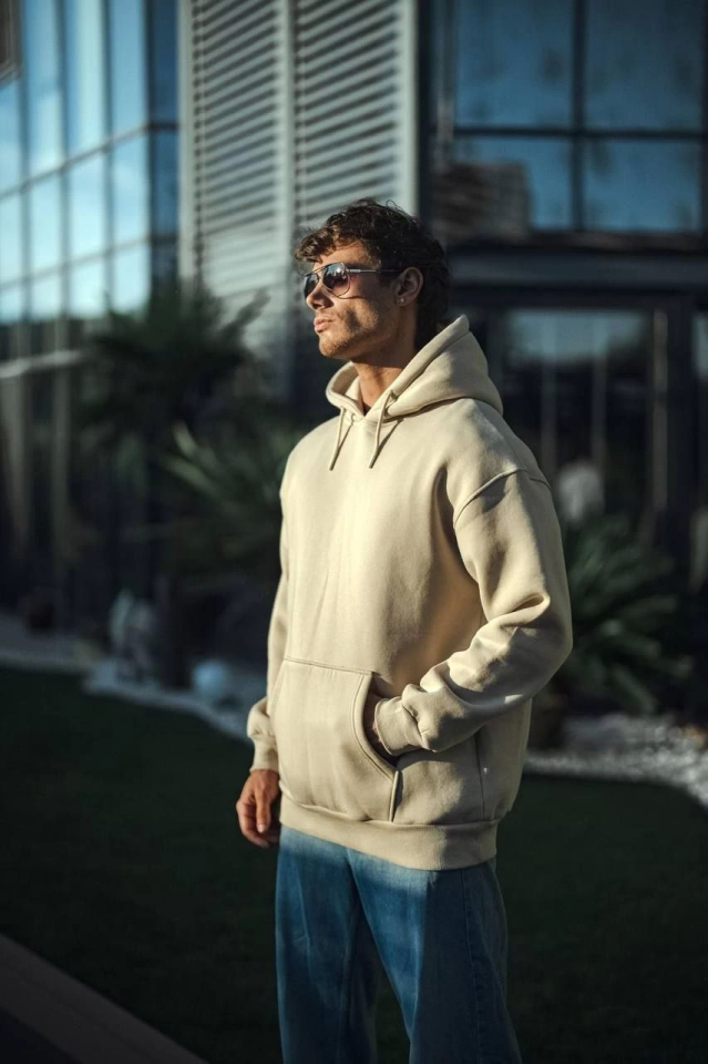 Üç İplik Penye Kapşonlu Basic SweatShirt