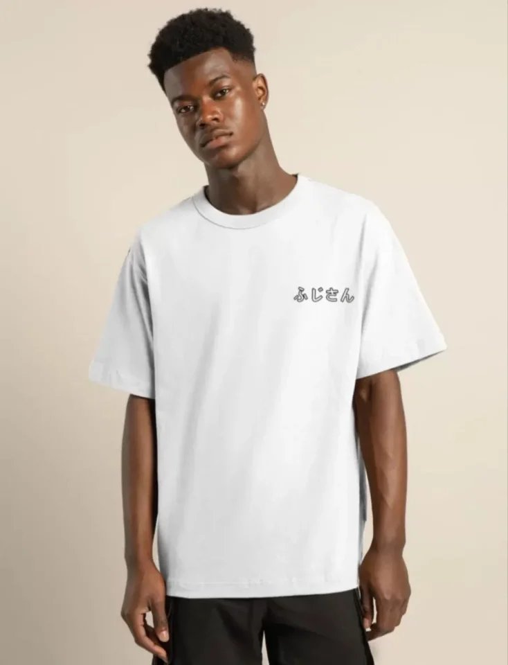 Unisex Bisiklet Yaka Baskılı Oversize T-Shirt