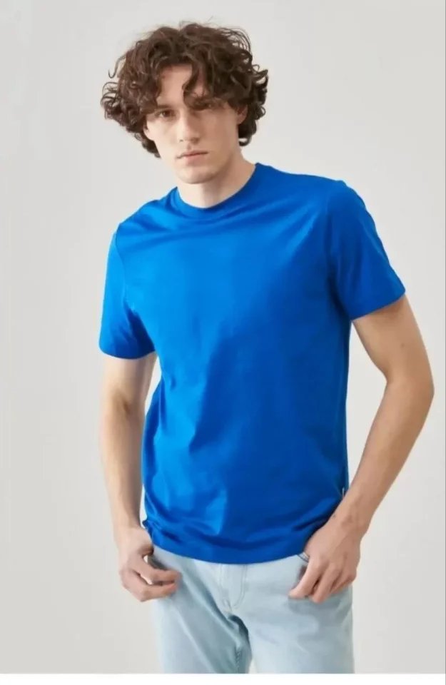 Unisex Düz Biskilet Yaka Oversize T-shirt