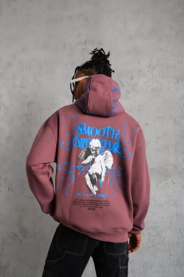 Erkek Yıldırım Baskılı Kapşonlu Sweat