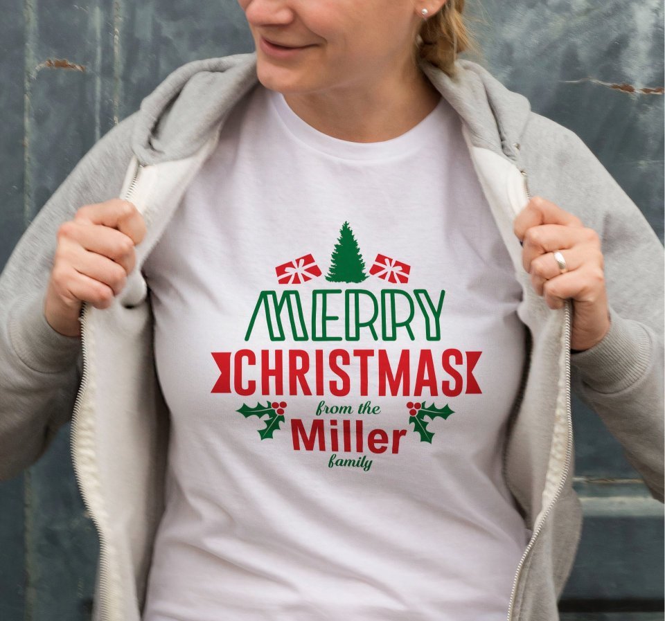 MERRY CHRISTMAS From The Miller Baskılı T-shirt
