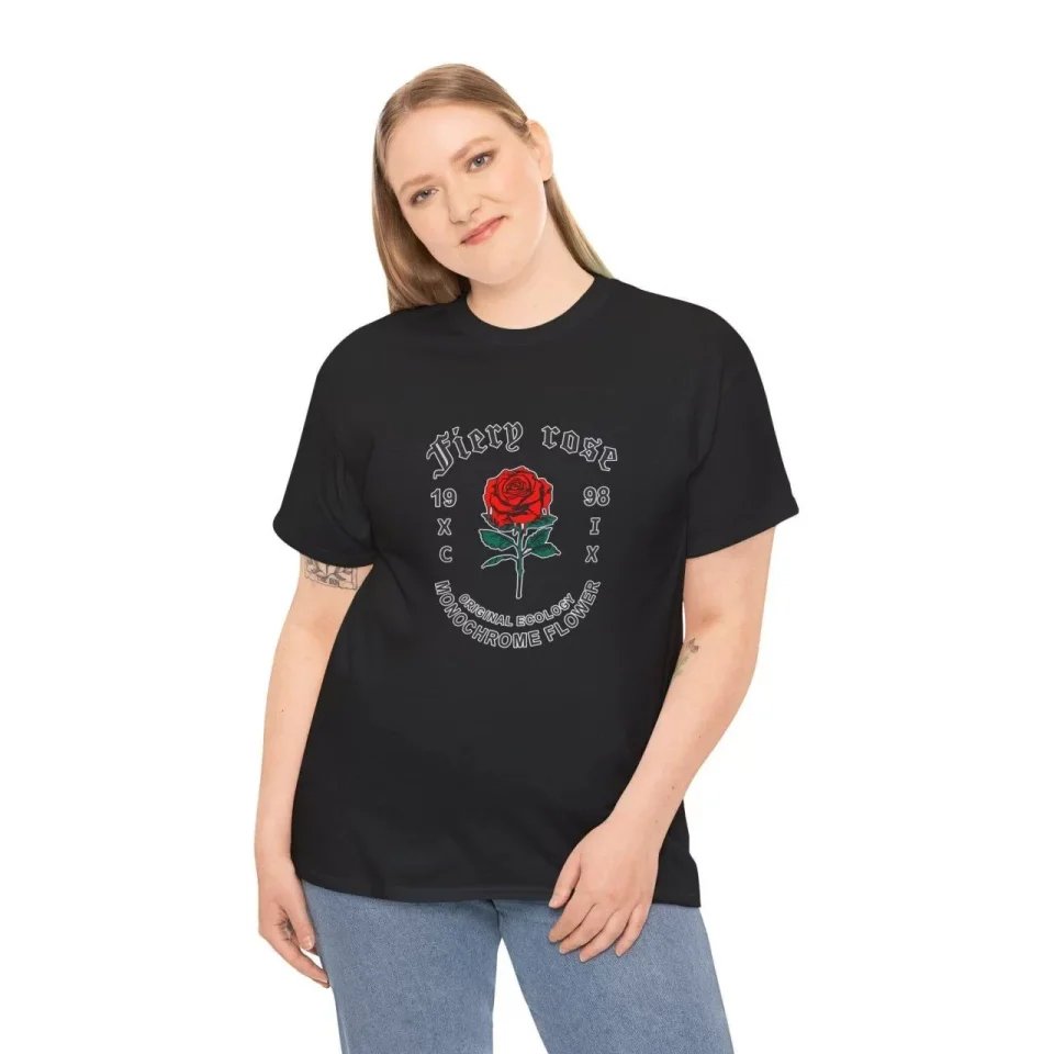 Unisex Bisiklet Yaka Baskılı T-Shirt