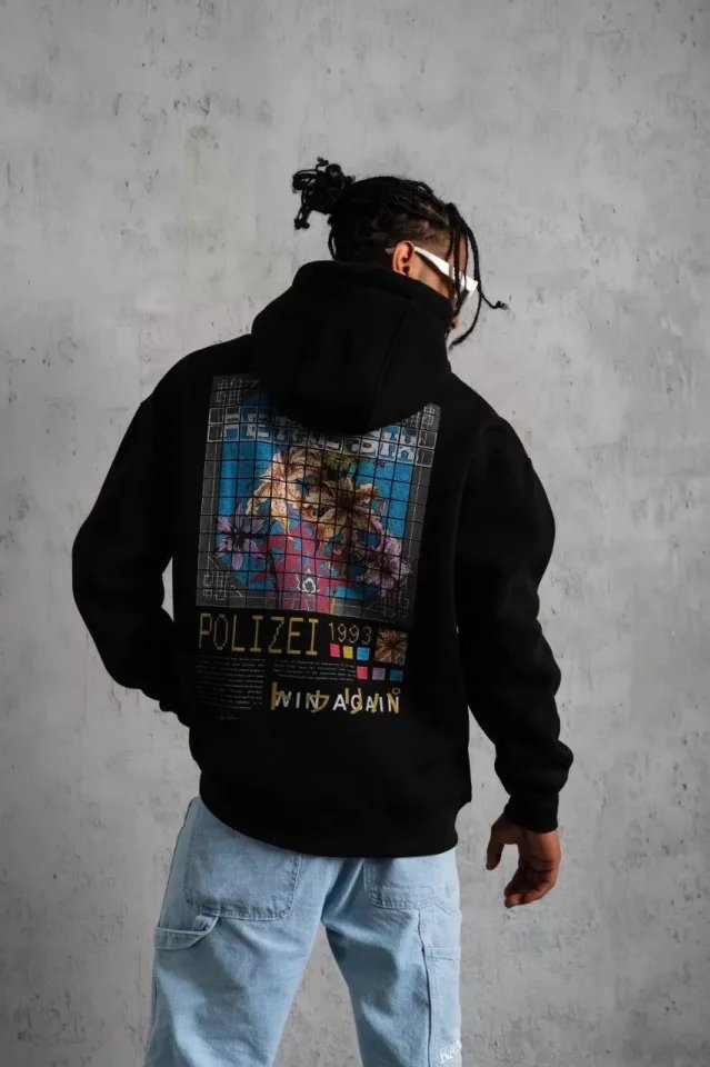 Erkek Patel Six Baskılı Kapüşonlu Sweat